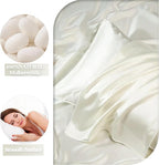 Silk Pillow Cases Queen - 6A Luxury 100% Mulberry Silk Pillowcase for Hair and Skin - Anti-Wrinkle, Cooling & Smooth, Hidden Zipper - Pillowcases for Sleeping Women, White