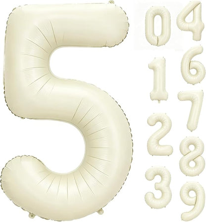 40 Inch Beige Number 5 Foil Balloon by Unknown