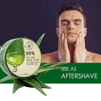 THESAEM Jeju Fresh Aloe Soothing Gel 10.1 fl. oz. - 99% Pure Aloe Vera Leaf Juice from Jeju Island - Multi-Purpose Moisturizing Gel for Face, Body & Hair - Cooling Relief for Irritation & Dry Skin
