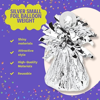 Silver Small Foil Balloon Weight - 6 oz - Vibrant Silver Hue Perfect - Image 5