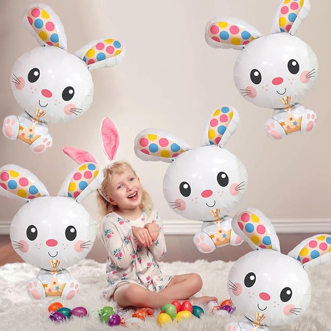 Bunny Balloons Colorful Rabbit Foil Balloon Easter Balloons - Image 6