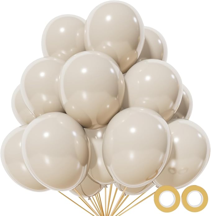 110pcs Sand White Balloon 12 inch, Sand white Latex Balloons by KUULBELAballoons