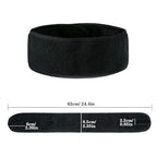 Facial Spa Headbands 4PCS, Makeup Shower Bath Wrap Sport Headband Terry Cloth Stretch Towel with Magic Tape (Black)
