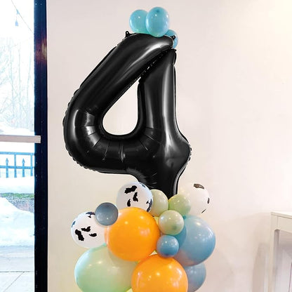Black Number 4 Balloons 40 Inch Large Foil Balloons, Giant Number Balloon - Image 5