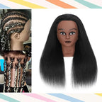 18 Inch 100% Real Hair Mannequin Head Training Head Manikin Cosmetology Doll Head for Hairdresser Practice Braiding Hair Styling with Clamp stand (18 -Inch)