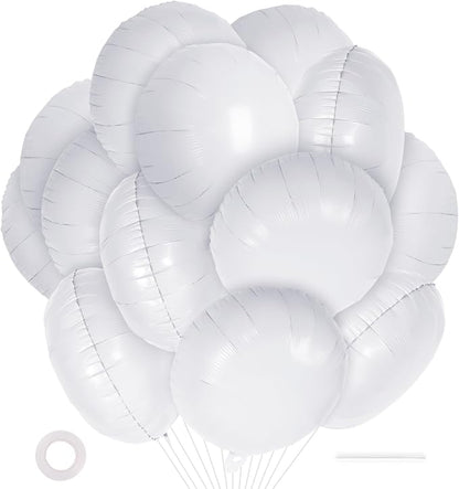 20 Pcs White Round Shaped Balloons, 18 Inch Round Foil Balloon, Giant Round by YOTHORN