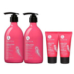 Luseta Keratin Shampoo Full + Travel Size Shampoo + Conditioner Set for Color Treated Damaged & Dry Hair, Keratin Hair Treatment for Smoothing& Nourishing (2x16.9 FL Oz + 2x1.01 FL Oz)