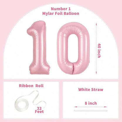 Number Balloons Pink Party Balloon - Image 2