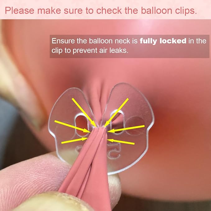 Transparent Balloon Clips for 5–12 Inch Latex Balloons 200 Pcs, No-Knot Plastic - Image 4