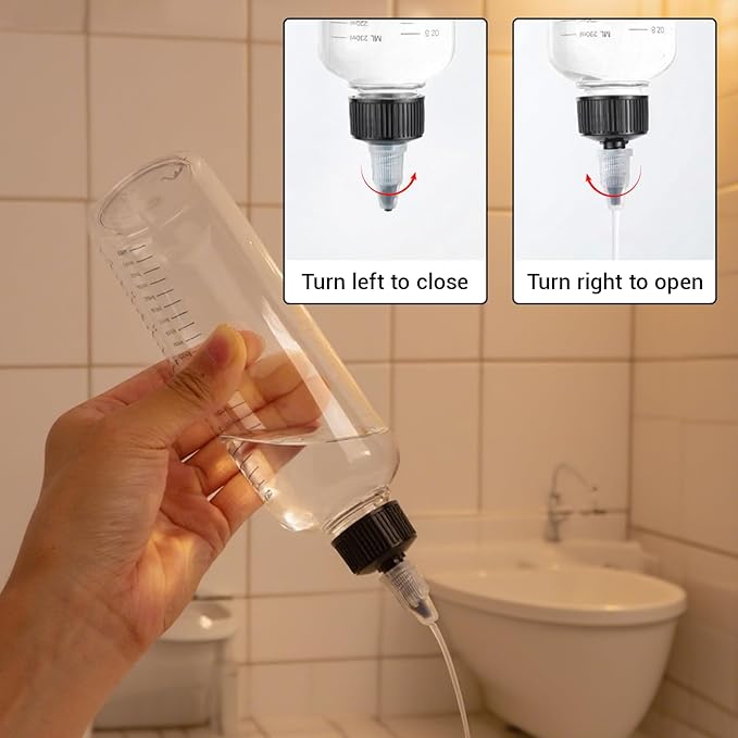 3 Pack Hair Oil Bottle, 8.5oz Plastic Squeeze Oil Applicator Bottle for Hair Scalp Root Dye Twist-On Top Tip Cap with Clear Graduated Scale