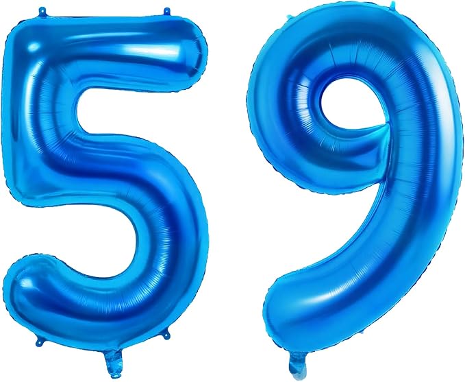 Number 59 Balloons for 59th Birthday Party Decorations, 0-100 Large No.59 by Joycard