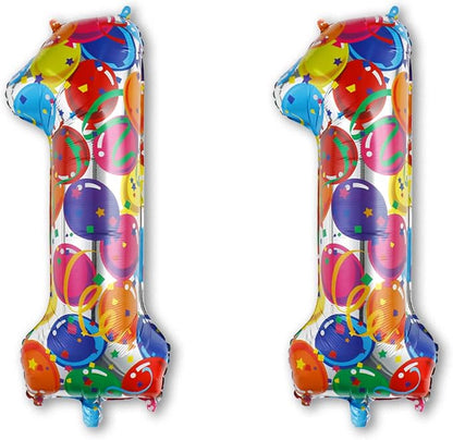 40 Inch Rainbow Balloon Number 11 Balloons, Large 11th Birthday Decorations | by Unknown