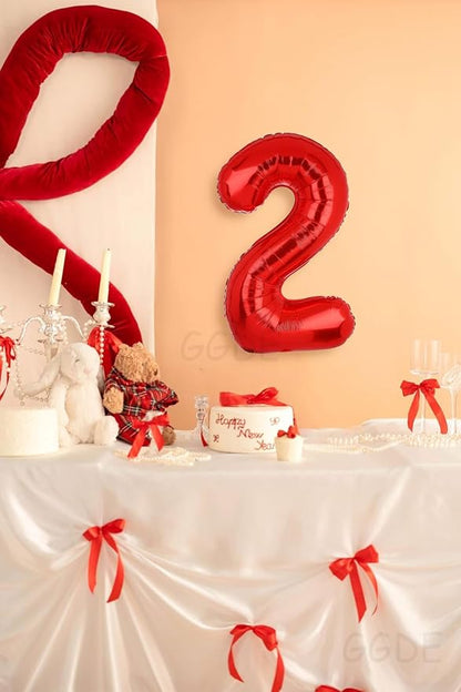 40 Inch 2 Red Number Balloons Mylar Foil Balloons 2nd Birthday Party Decor | - Image 7