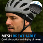 RAINCORE Skull Cap Inner Helmet Liner (with Pouch), Carabiner Clip - Breathable Mesh - Lightweight - Quick Dry - Cycling- Running - Motorcycle - Workout - for Men and Women Cap Black