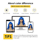 LANICE Blue Wig Short Bob Wigs with Bangs for Women Loose Wavy Hair Shoulder Length Blue Wig Synthetic Colorful Wigs for Cosplay Daily PartyUse(Blue,12inch)