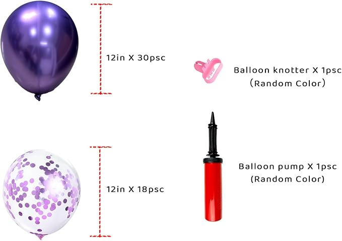 6pcs Purple Balloon Stands Kit Table Centerpiece Table Decorations - Image 4