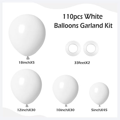 110pcs White Balloon Arch Kit - Image 2