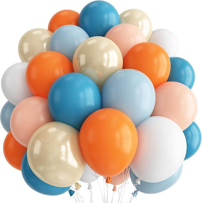 Blue and Orange Fall Baby Shower Birthday Balloons Party Desorations | Pastel by Paeyeq