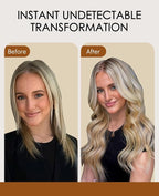 VINBAO Invisi Edge Tape in Hair Extensions Human Hair, 18in 50g 20pcs Caramel Blonde Highlights Platinum Blonde, Invisible Injected Tape Ins Luxury Remy Hair 18inch #27P60