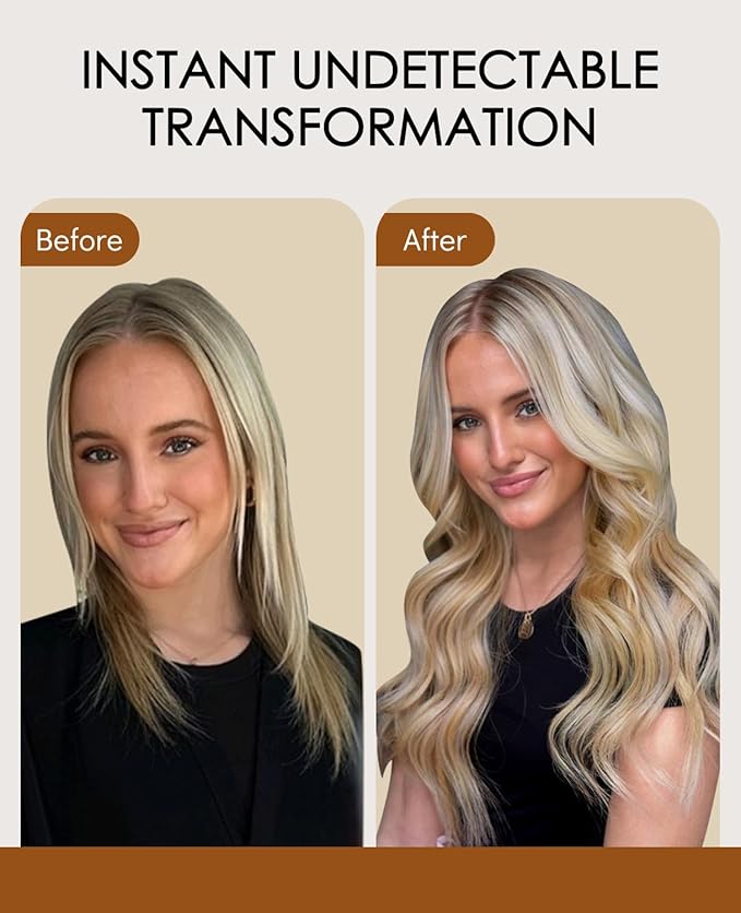 VINBAO Invisible Injected Tape in Hair Extensions 55g Invisi Edge Tape in Hair Extensions 20in 20pcs Light Blonde Highlighted Platinum Blonde Luxury Hair 20inch #27P60