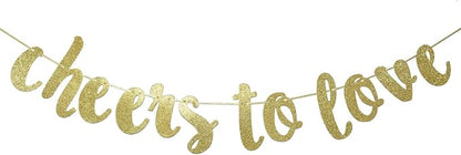 Qttier Wedding Banner, Cheers Love Decor, Pre-strung | Wedding Reception Party by Qttier