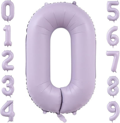 Pastel Purple 0 Number Balloons, 40 Inch Light Purple 0 Balloons Large Helium by BBPOOL