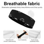 Love Heart Nurse Heartbeat Designed Black And White Headbands for Men & Women Sweat Headband Non Slip Sweatband for Running Cycling Yoga Basketball Workout