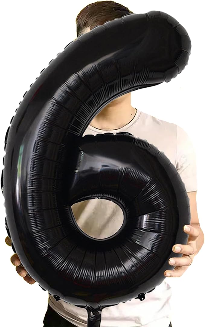 Number Balloons Black Party Balloon - Image 2