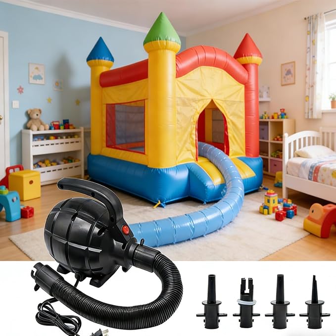 Electric Air Pump for Inflatables, 4 Detachable Nozzles, Inflator/Deflator - Image 3