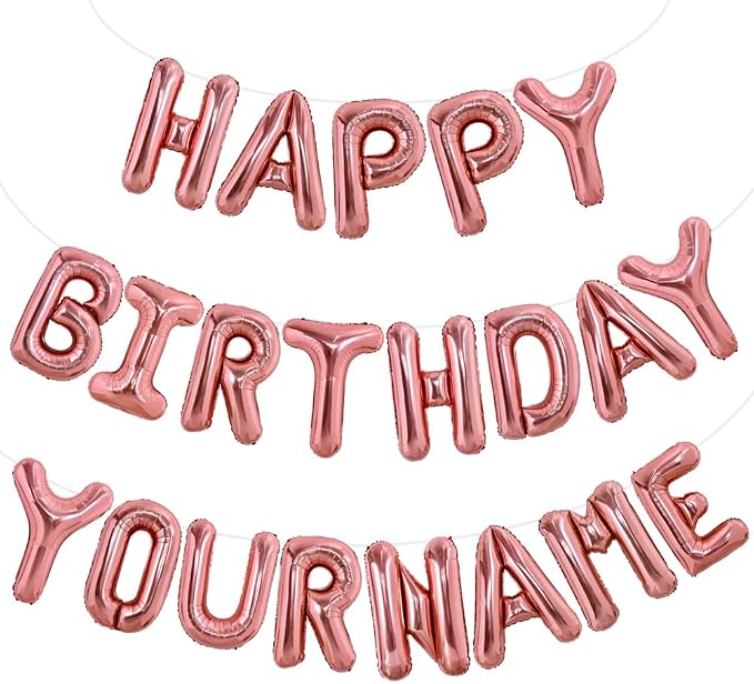 TONIFUL 65 Pcs 16 Inch Rose Gold Happy Birthday Balloons and 2 Sets A-Z Foil by TONIFUL