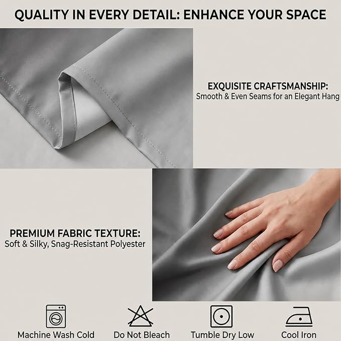 Grey and Grayish White Curtains - Image 3