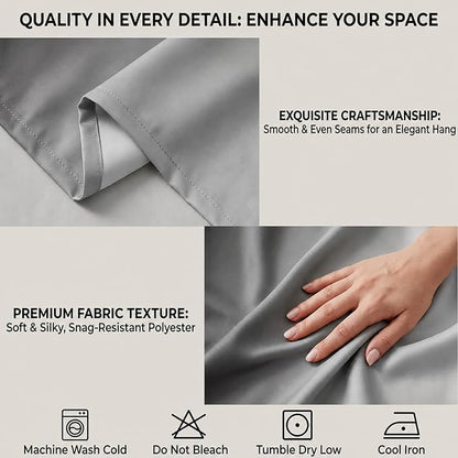 Grey and Grayish White Curtains - Image 3