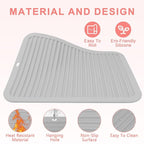 AMIJEAL Oversize Silicone Heat Resistant Mat for Hair Tools, Curling Iron Flat Iron Hair Straightener Holder Mat, Portable Hot Tools Cover Pad for Travel Vanity Salon(14.2" x 11.0")