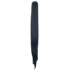 SWACC 28-Inch Long Straight Claw Clip Ponytail Extensions Synthetic Hair Extensions Ponytail Jaw Clip Hair Pieces for Women (1B-Off Black)