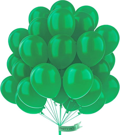 PartyWoo Pearl Emerald Balloons 50pcs Hunter Forest Green Color | 12 Inch by PartyWoo