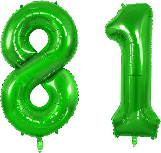 Number 81 Balloons for 81st Birthday Party Decorations, 0-100 Large No.81 by Joycard