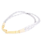 DIGUAN Double Three Strand Synthetic Hair Braided Headband Hairpiece Extension Women Girl Beauty accessory (Light Gray)