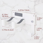 Hair Dryer Holder, Aluminum Alloy Blow Dryer Holder with Adhesive/Screw Installation, Universal Hair Dryer Wall Mount Compatible with Dyson Hairdryer Holder for Bathroom White UEMUSI