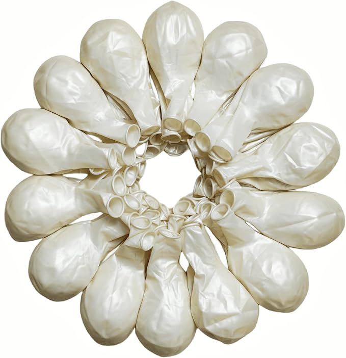 90 Pack White Pearl Balloons 18 inch Pearl White Latex Party Balloon Bulk by ZWZLIULIAN