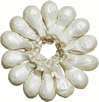 90 Pack White Pearl Balloons 18 inch Pearl White Latex Party Balloon Bulk by ZWZLIULIAN