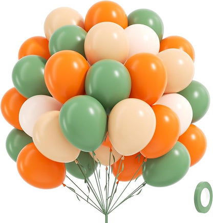 60pcs Green and Orange Balloons 12inch by Leraqertra