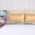 uxcell 2 Pack Silk Satin Pillowcase for Hair and Skin, Cool, Silky, Soft Breathable Pillow Cases King Size 20x36 Inch Sateen Pillowcase Caramel with Envelope Closure