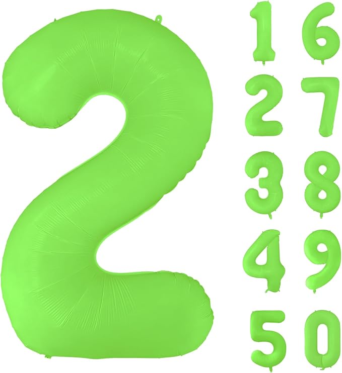 Fluorescent Green Number Balloon 40 inch Giant Foil Helium Balloons Green by Yeodong