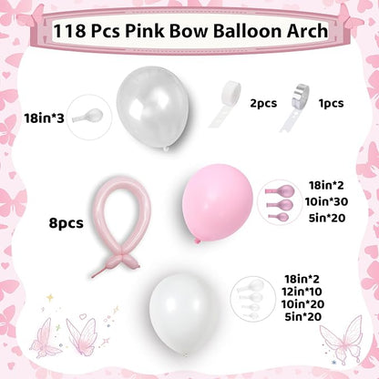 Pastel Pink and White Balloons Arch Kit 18 Inch*7 Clear Light Baby Pale Pink - Image 2