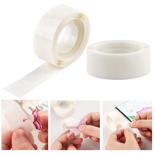 BAOFALI 600 Pcs 1/8in 2 Roll Ultra Thin Adhesive Dots, Double Sided Stickers by BAOFALI