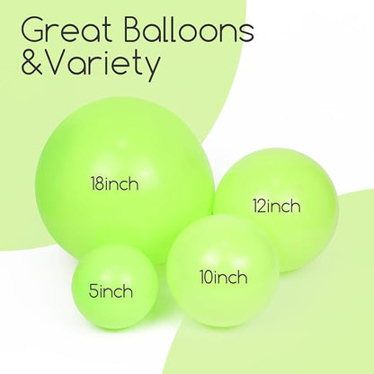 Awenztech 122pcs Lime Green Latex Balloons in 18 12 10 5 inches | Baby Shower - Image 8