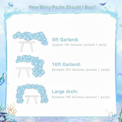 CROSSFINGERS Mermaid Balloon Garland Arch Kit Mermaid Birthday Decorations | - Image 5