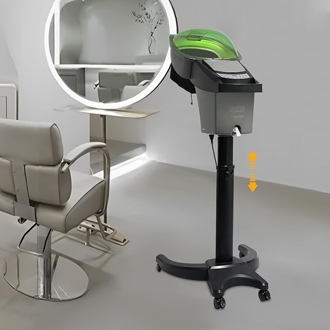Hair Steamer, 7 Light Professional Salon Hair Steamer Machine 700W Height Adjust Ozone Household Hair Care Oil Treatment Dyeing Machine for Salons, Barbershops (Black)