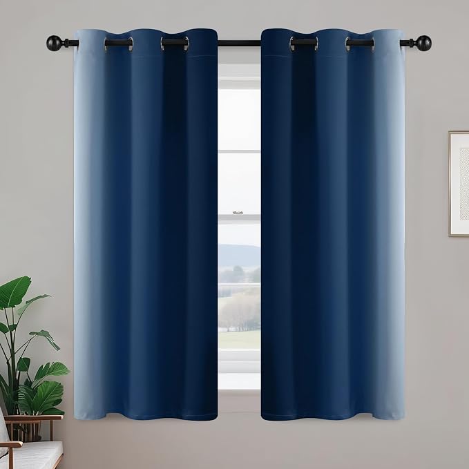 Yakamok Ombre Curtains Blue and Greyish White - Image 2