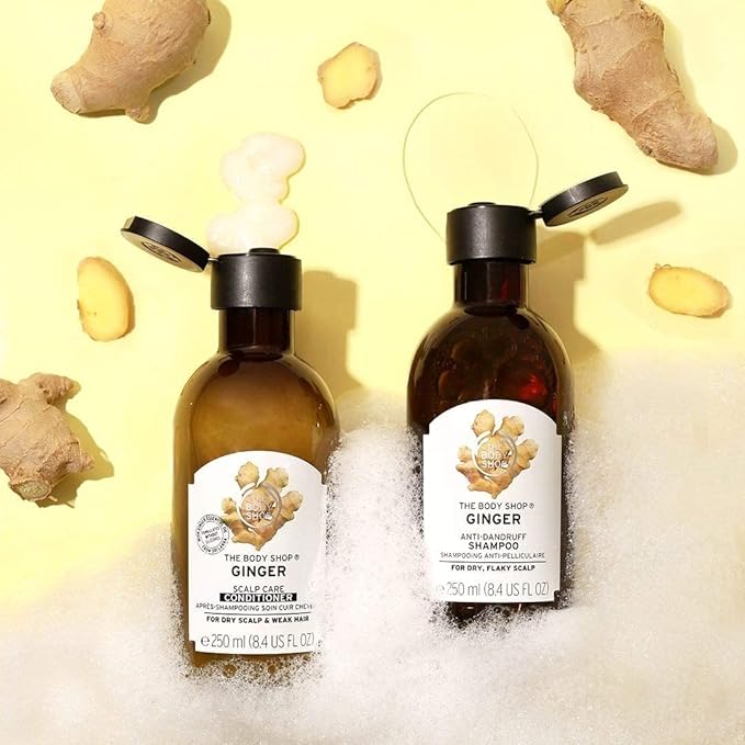 The Body Shop Ginger Scalp Care Shampoo, Dry, Flaky Scalp, With Ginger Root Essential Oil, Scalp Feels Soothed From Dryness, Vegan | 400 mL / 13.5 Oz